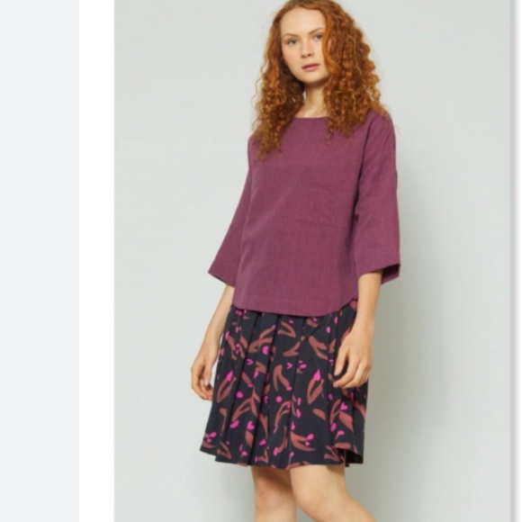 Jamilla Okubo x Gorman Abstract Print Pleated Skirt Black Pink Size 8 | Limited - Picture 1 of 6